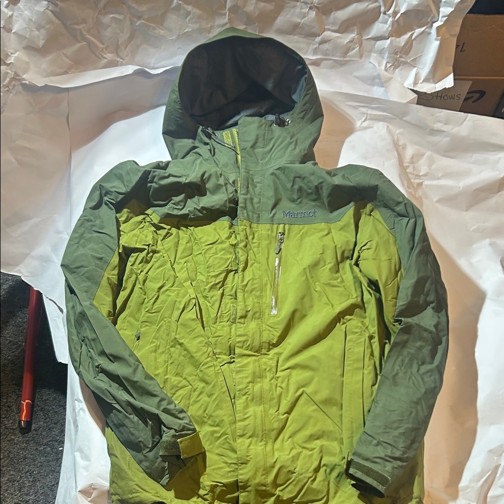 Vintage Marmot Men's Two-Tone Green Outdoor Jacket w/ Removable Fleece Liner